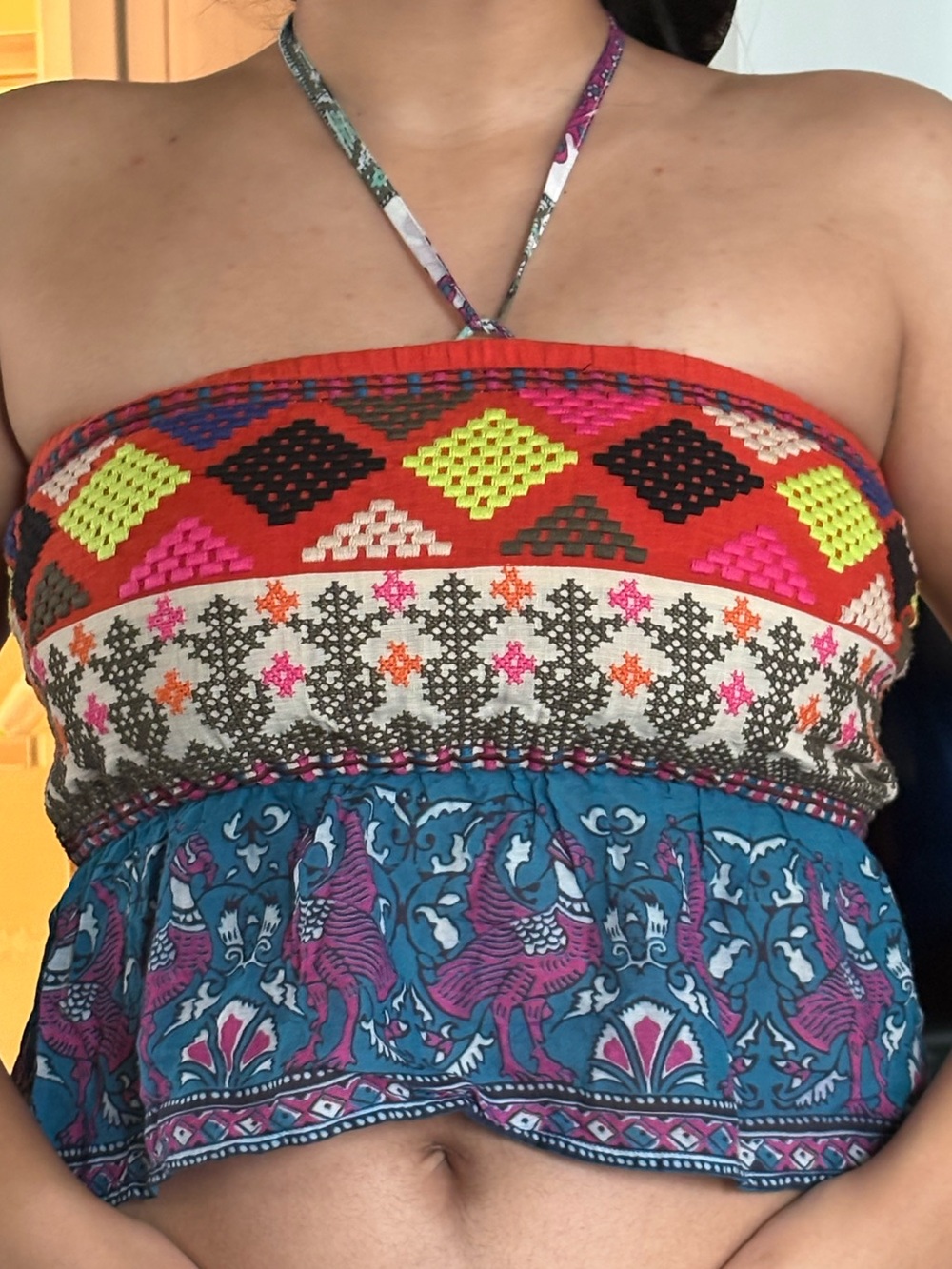 Calypso St. Barth Polla Boho Crop Tube Top Women’s Small